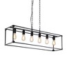 41" Industrial Linear Chandelier with 6 Lights, Matte Metal Frame, Dual Chains, Adjustable Height for Dining Room, Kitchen Island, or Bar - 4 of 4