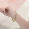 14K Gold-Plated Station Bracelet with Clear Cubic Zirconia, featuring a sleek design that highlights the sparkling elegance of the stones. - 2 of 2