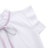 Girl's Skirt Sets Summer Bow Frilled Neck Ruffle Sleeve Tops Solid Fishtail Mini Short Skirt - 3 of 4