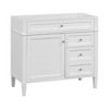 KTMBDW 36'' Bathroom Vanity without Sink, Freestanding Bathroom Storage Vanity Cabinet 2 Drawers and a Tip-out Drawer, Solid Wood Frame, White - 3 of 4