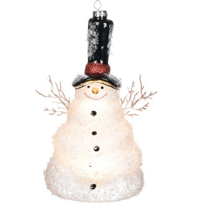 Sullivans Snowman with Christmas Ornament 8.5"H White