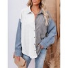 BLUEMING Womens Button Down Shirts Dressy Casual Work Shacket Collared Neck Long Sleeve Oversized Blouses - 4 of 4