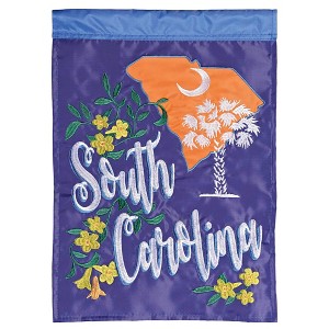 Dicksons Magnolia Garden South Carolina Palm Tree Crescent Moon Yellow Jasmine Flower Blue 18 x 13 Polyester Outdoor Garden Flag - 1 of 1