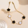 Four Leaf Clover Bracelet for Women 18K Gold Plated Stainless Steel Lucky 4 Leaf Gold Link Bracelet Jewelry Gift for Women - 4 of 4