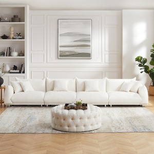 MINIMORE Modern Style 160"W Modular Chris 5Seater Sofa White - 1 of 4