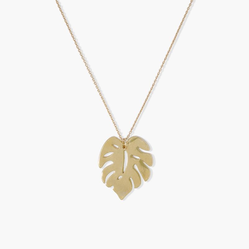 Sanctuary Project by sanctuaire Dainty Palm Leaf Pendant Necklace Gold, 1 of 4