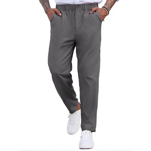 COOFANDY Men's Casual Pants Relaxed Fit Flat Front Expandable Waist Chino Slack Trousers - 1 of 4