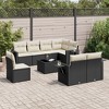 vidaXL 9 Piece Patio Sofa Set with Cushions Black and Cream Poly Rattan - Without Table - 2 of 4