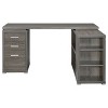 Vynxaria Rustic Vintage Style 3-Drawer L-shape Desk with 5-Shelf Cabinet - Weathered Grey - 4 of 4