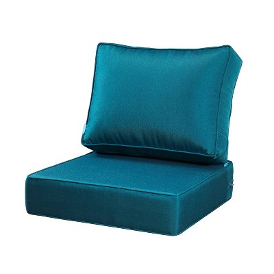 ARTPLAN Deep Seat Outdoor Cushion,Set 24"x24"x6" ,18x24" Bench Outdoor Chair Cushions, Polyester Fill Back for Patio Furniture ,Square
