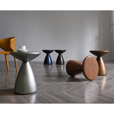 Whiteline Modern Living Willie Large Side End Table, Black/White