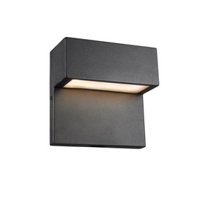 Chloe Lighting Campbell Contemporary Led Light Textured Black Outdoor Wall Sconce 6" Tall - 1 of 3