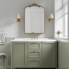 Dovelina Iron Frame Arched Wall Mirror Cabinet Multifunctional Wall-Mounted Mirrored Cabinet with Magnetic Doors - 3 of 4