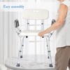 coucheta 300 LB Shower Chair Seat with Back and Padded Arms, Adjustable Height, Slip Resistant Potty Chair for Elderly, Adults, Handicap and Disabled - 4 of 4