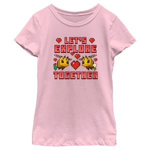 Girl's Minecraft Let's Explore Together Valentine Bee T-Shirt - 1 of 4