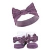 Hudson Baby Infant Girl Headband and Socks Giftset, Purple Green Yellow, One Size - 4 of 4