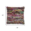 HomeRoots 26" Rainbow Abstract Rag Floor Pillow Cover - 3 of 4
