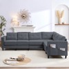 Mjkone 108"Snowflake Velvet Oversized Modular Sectional Sofa, L-Shaped Sectional Sofas with Side Pocket, Large 6 Seater Corner Sofa - 2 of 4