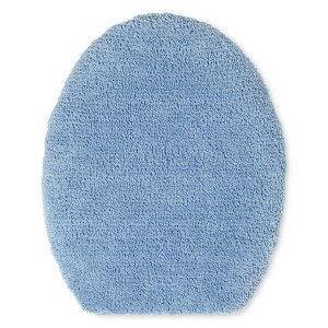 TOWN & COUNTRY EVERYDAY Ultra Plush Solid Tufted Toilet Lid Cover, Machine Washable, Blue, 18.5"x19.6" - 1 of 4