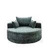 Grungis Round Corduroy Sponge Single Sofa with Back Cushion & Pillows,Fluffy Modern Sleeper Chair for Living Room & Bedroom - 3 of 4