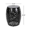 Maggift Patio End Tables, Stylish End Tables for Indoor and Outdoor Use, Ideal for Gardens, Backyard, With Special Design, Black, 16.5"*16.5"*20.5" - 2 of 4