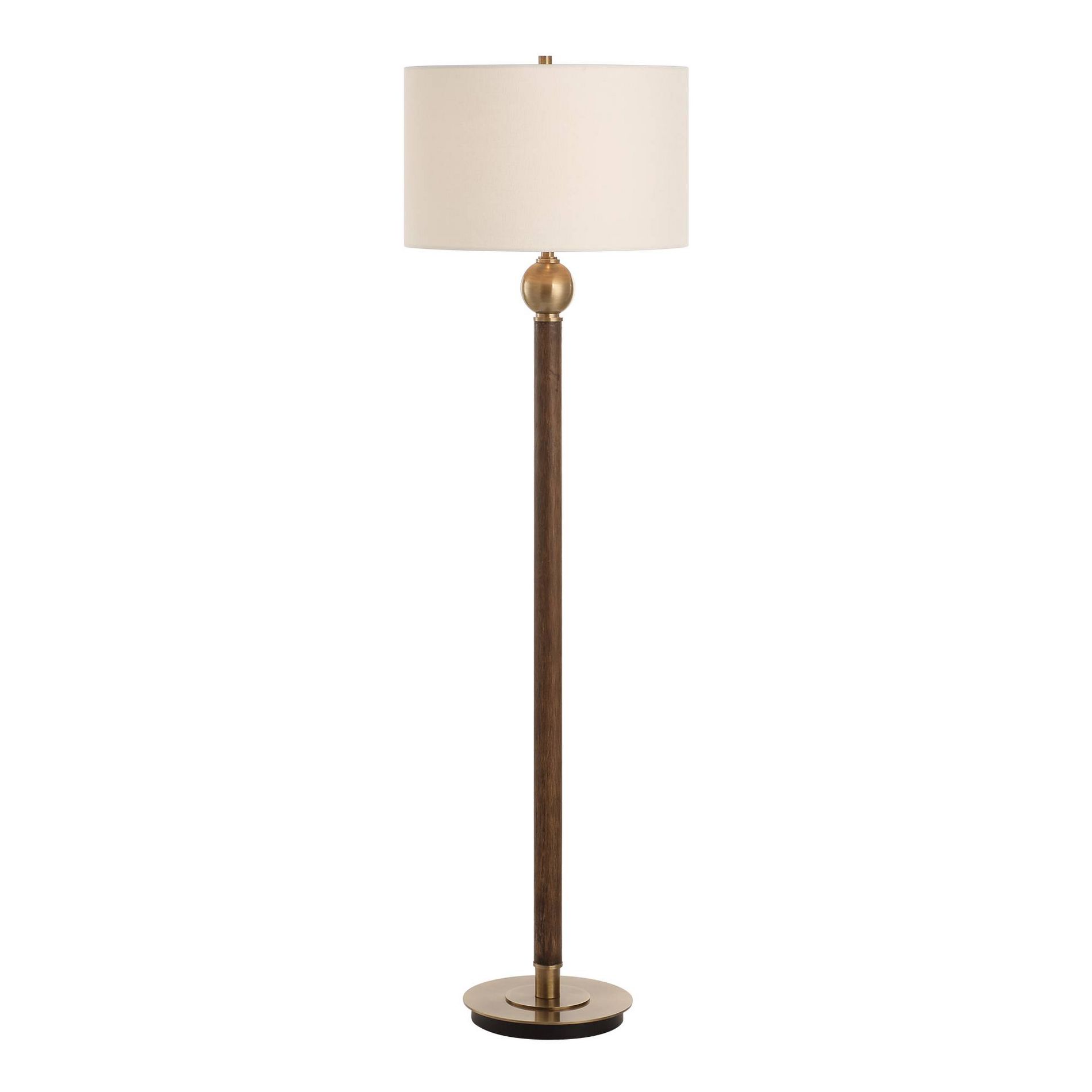 Uttermost Keros 62" High Dark Oak Wood Floor Lamp