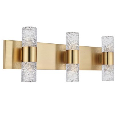 Vega Gold and Clear Glass 6-Light LED Wall Sconce