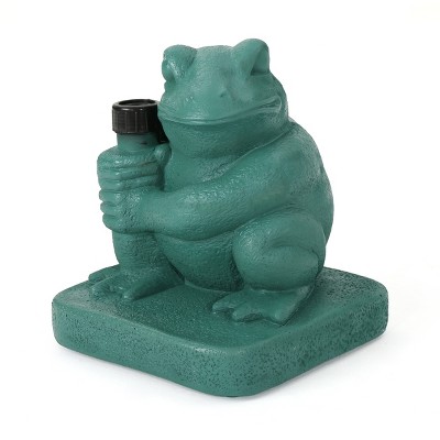 GDFStudio Andy Outdoor 60 lbs Concrete Frog Shape Umbrella Base, Green