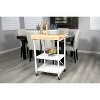 Origami Foldable Wheeled Portable Solid Wood Top Kitchen Island Bar Cart - 4 of 4