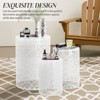 Karl Home Outdoor White Round Metal Stackable Side Table（Set of 3） - 3 of 4