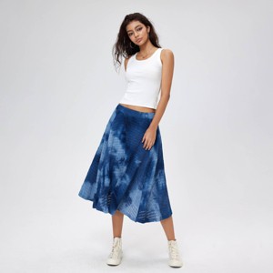 Women's Tie-Dye A-Line Midi Skirt - Wild Fable™ Navy Blue - 1 of 4