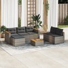 vidaXL Patio Sofa Set with Cushions Garden Furniture 5 Piece Poly Rattan Acacia - Gray - 2 of 4