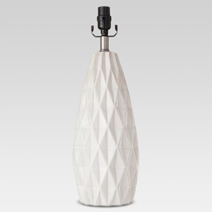 Faceted Ceramic Large Lamp Base White Includes Energy Efficient Light Bulb - Threshold , Size: Lamp with Energy Efficient Light Bulb