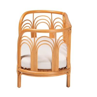 Nariko Bohemian Light Honey Rattan Pet Bed with Cushion