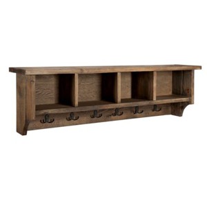 Pomona 48"" Metal and Wood Entyway Coat Hook with Storage Cubbies - 1 of 4