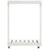 vidaXL Log Holder with Wheels White 30.1 in.x15.7 in.x42.5 in. Solid Wood Pine - 4 of 4