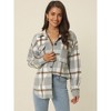 Seta T Women's Fall Winter Button Front Closure Long Sleeve Plaid Jacket with Pockets - 2 of 4