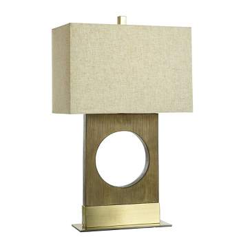 Modern Faux Wood Antique Table Lamp Brass Finish - StyleCraft