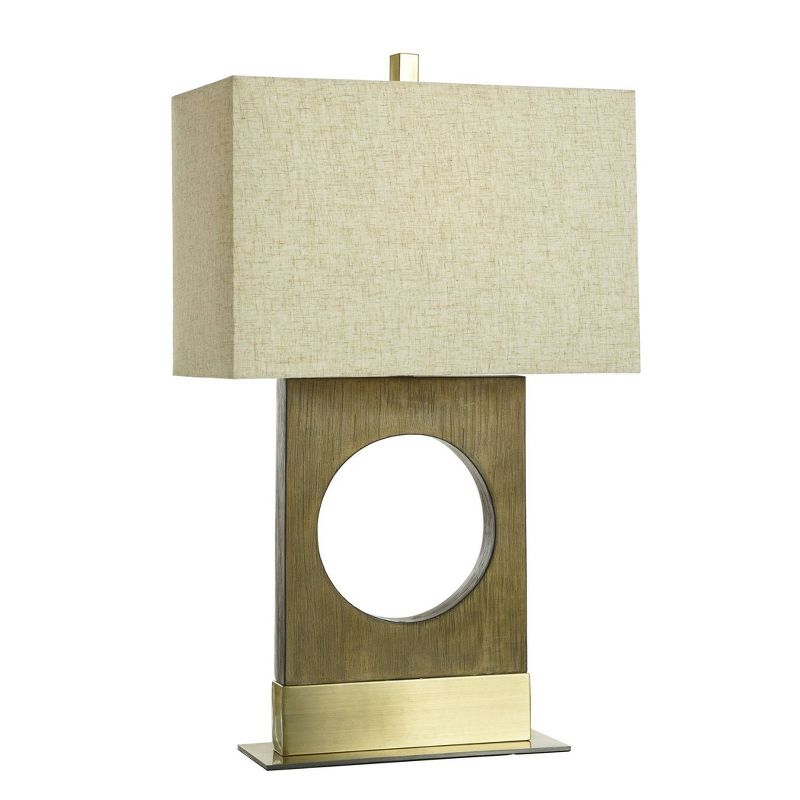 Modern Faux Wood Antique Table Lamp Brass Finish - StyleCraft, 1 of 8