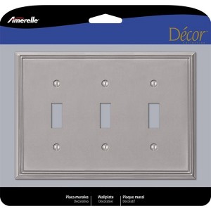 Amerelle Metro Brushed Nickel 3 gang Die-Cast Metal Toggle Wall Plate 1 pk - 1 of 1