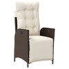vidaXL 3 Piece Bistro Set with Cushions Brown Poly Rattan - 4 of 4
