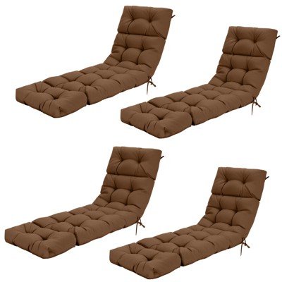 Tangkula Set of 4 73" Lounge Chaise Cushion Padded Recliner Cushion