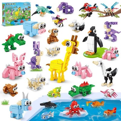 Hogokids 546pcs Party Favors for Kids Building Set, 60 Kinds of Animals Building Blocks Toy Set for Goodie Bags Stuffers