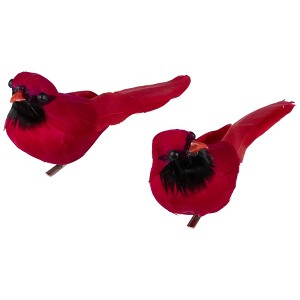 Northlight Cardinal Birds Clip-On Christmas Ornaments - 6" - Red - Set of 2 - 1 of 4
