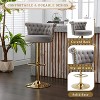 Skran Bar Stools Set of 2 with Tufted Back,Adjustable Seat,Velvet Swivel Counter Height Stools with Nailheads Trim,Upholstered Bar Chairs,Steel Base - 4 of 4