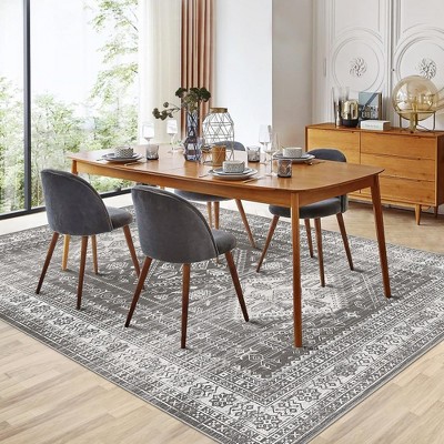 Garvee Washable Area Rug, Moroccan Ultra-Thin Area Rug- Foldable Low Pile, Non-Slip ,Modern Soft Carpet
