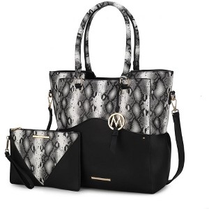 MKF Collection Iris Snake Embossed Women’s Tote Bag with matching Wristlet Pouch by Mia K - 1 of 4