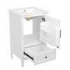 Akoasm 20 in. W Sink Bathroom Vanity with Soft Closing Door, Storage Rack and A Drawer-White - 4 of 4