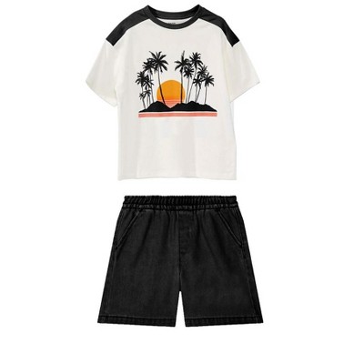 Boys T Shirts Sets Co-ords Sets Shorts Sets Graphic Shirts Drwastring Shorts with Pockets