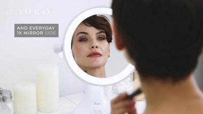 White Dual Magnification Lighted Vanity Mirror